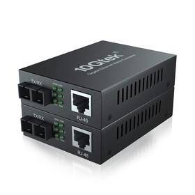 10gtek Wg-33-1gx1gt-sc20 2pc -jp Gigabit Singlemode Fiber To Ethernet Media Converter Dual Sc 1000base
