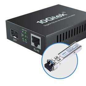 10gtek Wg-33-1gx1gt-sfp Sfp Kit#3 Gigabit Ethernet Media Converter Singlemode Dual Lc Fiber To Rj45 C