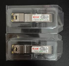 6com B075wr8fht 2x Pair Of 10gbase-t Sfp Copper Transceivers 10g 10g-t Rj45