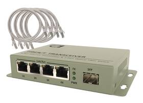 Adnet An-um-4gtx-1gsfx 4 Port Gigabit Ethernet To Open Sfp Slot Fiber Media Converter Mini