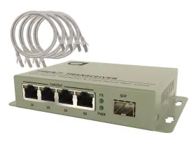 An-um-4gtx-1gsfx Adnet 4 Port Gigabit Ethernet To Open Sfp Slot Fiber Media Converter Mini
