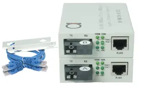 Dh112256 Adnet Single Mode Sc Wdm Fiber Bi-di Gigabit Media Converter - Built-in Fibe
