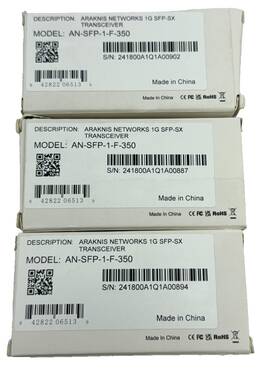 Araknis An-sfp-1-f-350 Lot Of 3x Networks Sfp Transceiver Module 850nm 1gbps