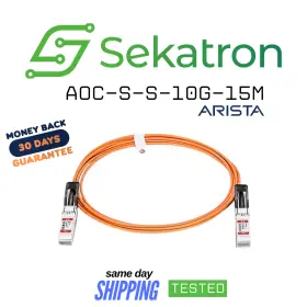 Aoc-s-s-10g-15m Arista Geniune Networks 10g Sfp Optical Cable Fast Shi