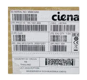 186-1901-900 Ciena Waveserver Ai 10-ch Mux/demux Module