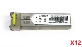 Rfp2-5f03-1i1n Comnet Lot Of 12 Sfp-10b Transceiver Modules 100mb Sm 1550nm 20km
