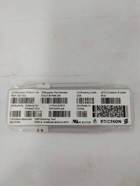 Ericsson Eolp-bi1696-2i9 Rdh 102 70/2 R1a Cpri And 10gbase-bx-d Sfp Transceiver