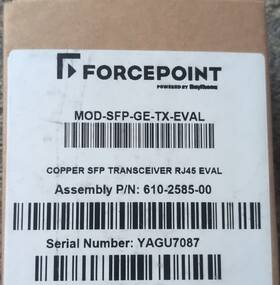 Forcepoint 610-2585-00 Copper Sfp Rj-45 Transceiver Module 1gbps Mod-sfp-ge-tx-eval