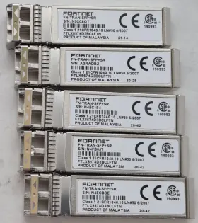 Ftlx8574d3bclftn Fortinet Lot Of 5 Fn-tran-sfp Sr 10ge Transceiver Modules