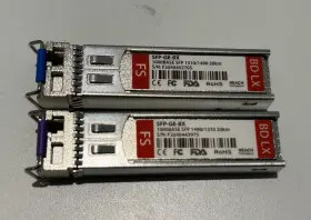 20km Fs 1310/1490 Used Lot Of Two 2 Sfp-ge-bx 1000base Sfp And 1490/1310