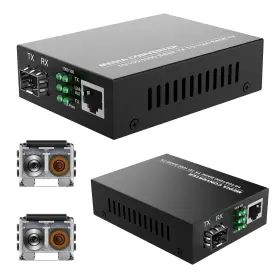 Fttpvips 768399408004 2pack Bidi Gigabit Multi-mode Fiber Ethernet Media Converters With Dua