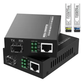 1.25g Fttpvips 768399408073 A Pair Of 1.25g/s Bidi Gigabit Single-mode Fiber Ethernet Media Converter Wit