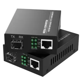 Sfp-open-us-l1 Fttpvips 2 Pack Gigabit Ethernet Fiber Media Converter Open Sfp Slot Rj45 To 1000bas