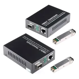 1.25g Gesd 791523250590 Bidi Gigabit Fiber Media Converter With 2 Sfp Modules 30km Range
