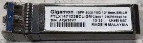 Ftlx1471d3bcl-gm Gigamon Sfp-533 10g Sfp Lr 1310nm Smf Transceiver Module