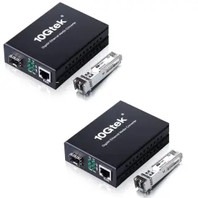 H Fiber.com 445006991946 A Pair Of Gigabit Multi-mode Lc Media Converter With 2 Pcs Sfp Sx Modules