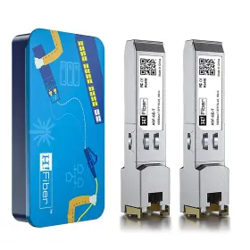 Asf-ge-t-netgear-2pcs-hf H Fiber.com 1.25g Sfp To Rj45 Module 1000base-t Copper 100m 2 Packs