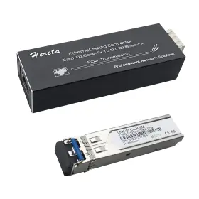 Hereta 771077511910 Industrial Hardened Gigabit Fiber Media Converter With Single Mode Dual