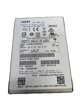 Husmr1619ass231 Hgst 0b29793 1.92tb 2.5 Inch 12gb/s Sas Ssd 0b32247 Ucmssb16m