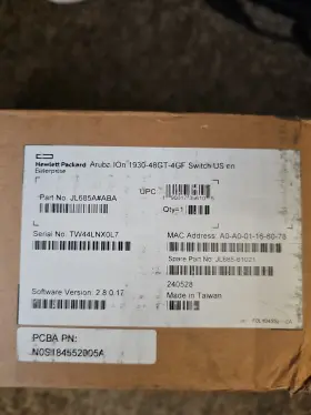 Jl685a Hpe Jl685a#aba Aruba 1930 48gt 4gf Model 685a#aba New Factory Seal