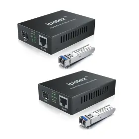 Ipolex Kit#2 Gigabit Single-mode Lc Fiber To Ethernet Media Converter Sfp Lx Modules Incl
