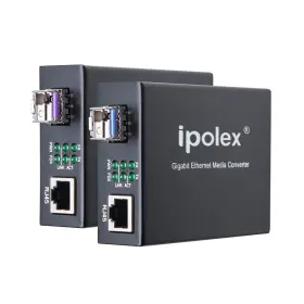 Ipolex Kit#5 A Pair Of Bidi Gigabit Single-mode Lc Fiber To Ethernet Media Converter With