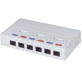 L-com / Infinite Electronics Smm45-6w L-com / - Category 5e Surface Box 6 Port Rj45
