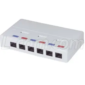 Smm45-6w L-com / Infinite Electronics - Category 5e Surface Box 6 Port Rj45