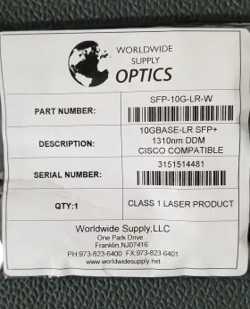 Sfp-10g-lr-w Optics Lot Of 2 New 10gbase-lr Sfp Module 1310 Nm Ddm Cisco Comp