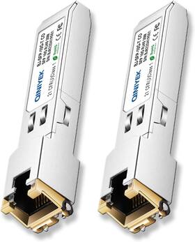 Qiniyek 726084634268 1.25 / 2.5/5/10g Sfp To Rj45 Transceiver Copper Module Cat.6a/7 2 Pack New