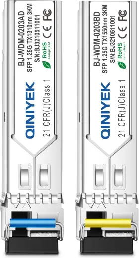 1.25g Qiniyek 744110928075 1 Pair Simplex Lc Module 3km Single-mode Fiber Connector Sfp-wdm-sm