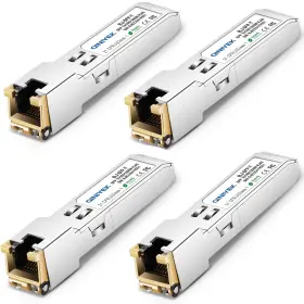 Qiniyek 771077535893 4pack Gigabit Ethernet Module Rj45 Sfp Transceiver For Cisco Mikrotik Netg