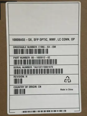 80-1005812-02 Ruckus Oem E1mg-sx-om 1000base-sx Pn 80- 1005912-02 Sfp-sx Optic Mmf 850nmlc