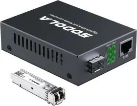 Sl-sg0101-sfpk1 Sodola Gigabit Ethernet Media Converter Multi Mode Dual Lc Fiber To Mmf 550m