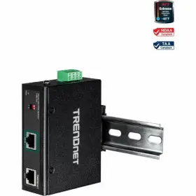 Ti-sg104 Trendnet Industrial Gigabit Upoe Splitter Dual Dc Power Outputs Din-rail Or Wa