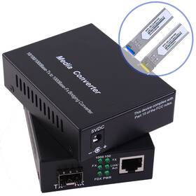 Vfltool 755454563662 A Pair Of 1.25g Gigabit Ethernet Fiber Media Converters With Sfp Lc Single Co