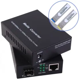 1.25g Vfltool 755454563662 A Pair Of Gigabit Ethernet Fiber Media Converters With Sfp Lc Single Co