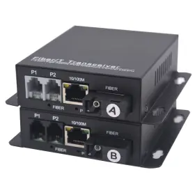 Rj11 Wekuant 723496427280 2 X Telephone And 10/100 Mbps Ethernet Over Fiber Converter - Po