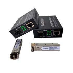Yvnshine Mc-mmf-sfp550-2 2 Pack Fiber To Ethernet Media Converter Gigabit Sfp Rj45 10/100/1000mbp