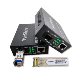 Mc-sfp00 Yvnshine 1 Pair Gigabit Single Mode Lc Media Converter Sfp To Rj45 10/100/1000mbps Au