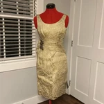 Kay Unger Gold Brocade Dress, Size 2 New. Price: $130.00.