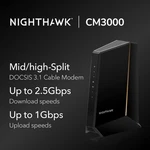 Netgear Nighthawk CM3000 Docsis 3.1 Cable Modem Multi-gig 2.5GBPS Black Used. Price: $210.00.