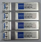 (4) Addon SFP-10G-LR-AO 10GBASE-LR + Smf 1310NM 10KM Lc Transceiver Module Used. Price: $105.00.