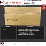 New Unclaimed MS130-24P-HW Cisco Meraki Cloud Managed Network Switch Port. Price: $1850.00.