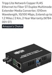 Tripp Lite N784-001-ST Media Converter 100 Fiber Optic To Utp 2KM Length New. Price: $49.00.