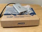 Akitio T3-2DP Thunderbolt Dual Displayport Adapter 4K Monnitor Usb-c Cable Open. Price: $45.00.